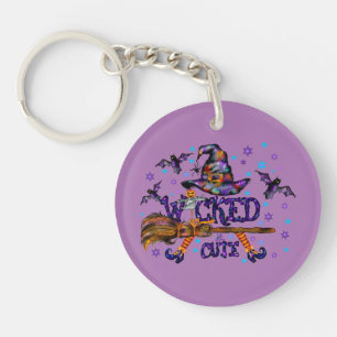 Halloween Cute Wicked Witch Key Ring