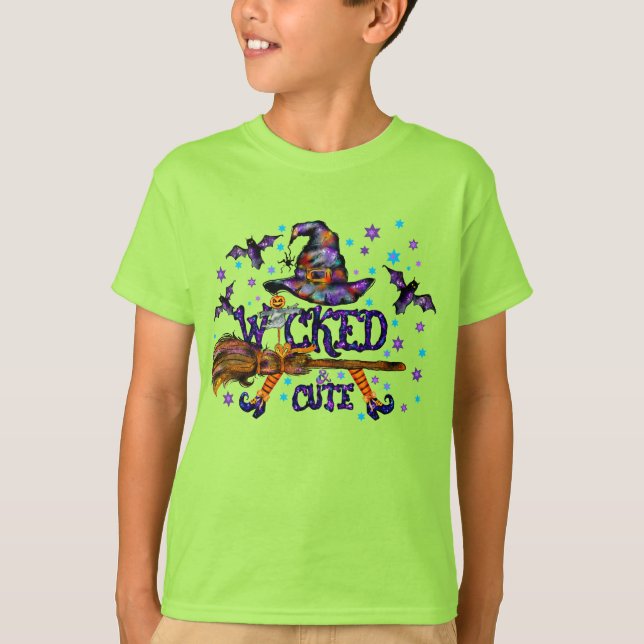 Halloween Cute Wicked Witch T-Shirt (Front)