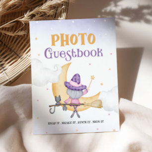 Halloween Cute Witch Birthday Guest Book Sign