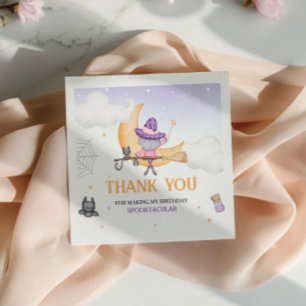 Halloween Cute Witch Birthday Party Napkin