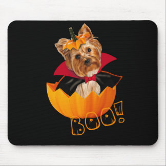 Halloween cute Yorkshire terrier pumpkin Mouse Pad