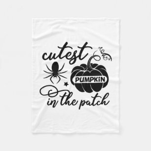 Halloween Cutest Pumpkin In The Patch Birthday Fleece Blanket