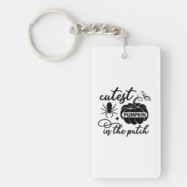 Halloween Cutest Pumpkin In The Patch Birthday Key Ring (Front)