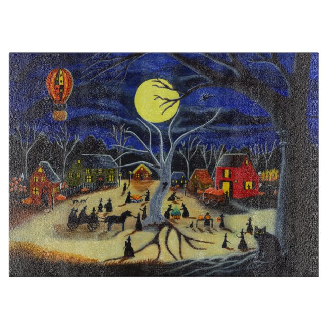 Halloween cutting board,witches,black,cats board (Front)