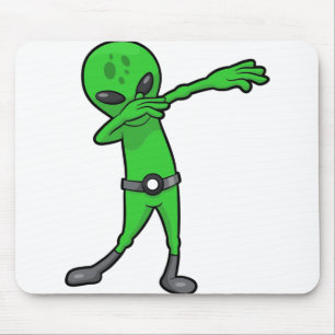 halloween dabbing alien mouse pad