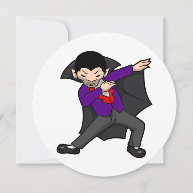 halloween dabbing dracula vampire invitation (Front)