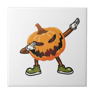 Halloween Dabbing Jack O Lantern Pumpkin Halloween Tile