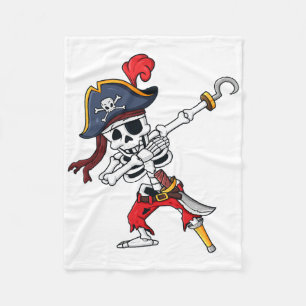 Halloween Dabbing Pirate Skeleton Fun Dab Boys Gir Fleece Blanket