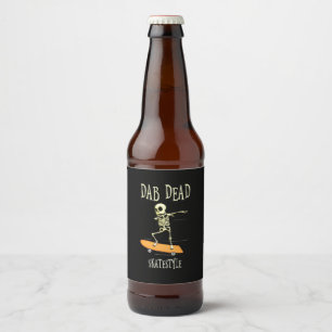 Halloween Dabbing Skatestyle Beer Bottle Label