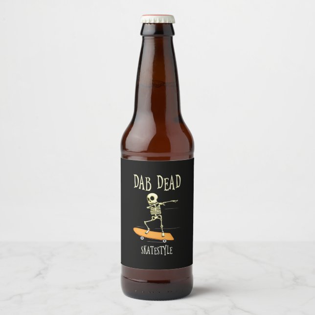 Halloween Dabbing Skatestyle Beer Bottle Label (Front)