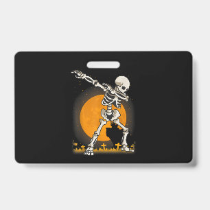 Halloween Dabbing Skeleton Costume ID Badge