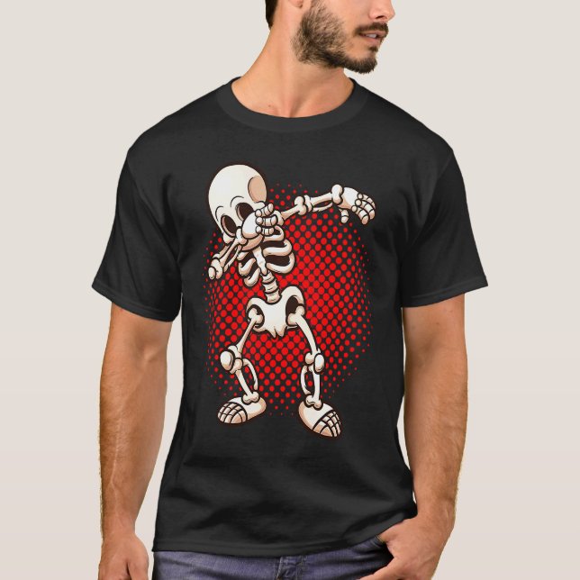 Halloween Dabbing Skeleton Dab Undead Easy Costume T-Shirt (Front)
