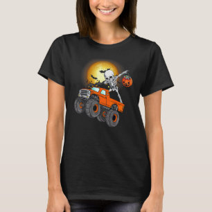 Halloween Dabbing Skeleton Monster Truck Boys Kid  T-Shirt