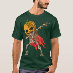 Halloween Dabbing Skeleton Pumpkin Jack O Lantern T-Shirt