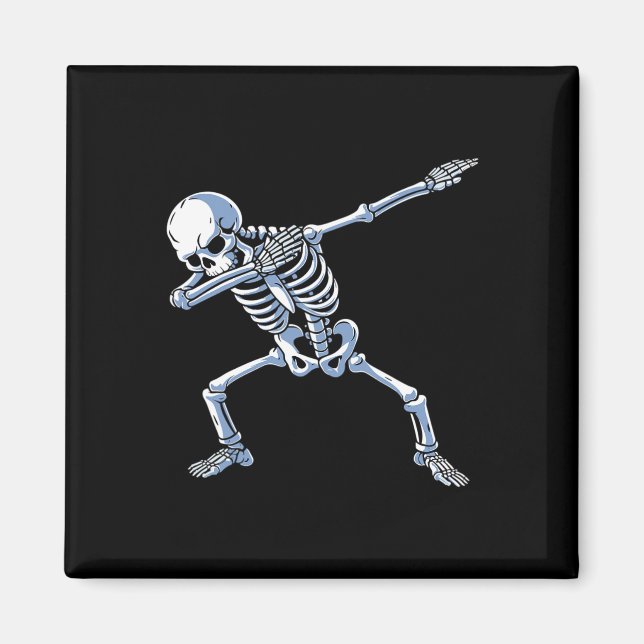 Halloween Dabbing Skeleton Skull Rib Cage Dab Danc Magnet (Front)