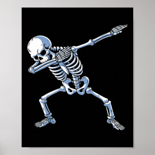 Halloween Dabbing Skeleton Skull Rib Cage Dab Danc Poster