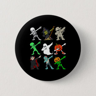 Halloween Dabbing Skeleton Witch And Monsters Boys 6 Cm Round Badge