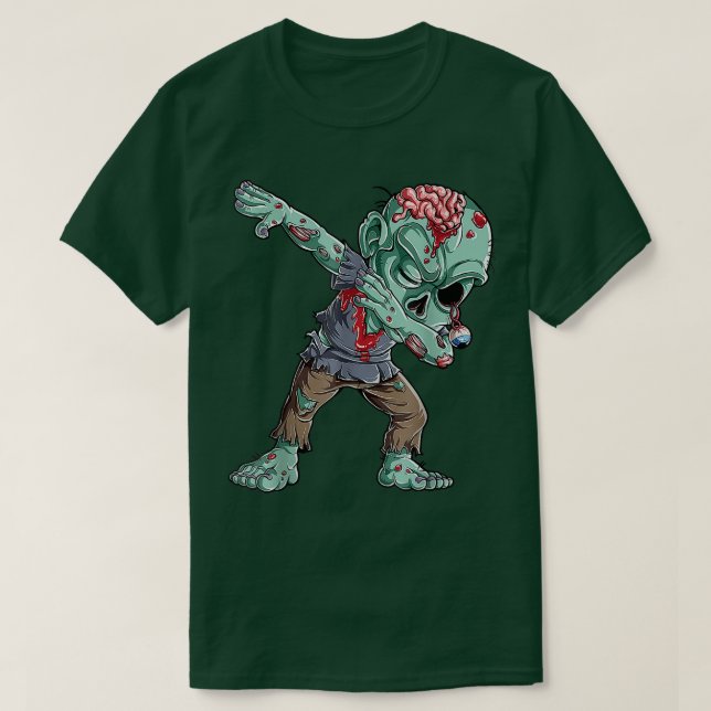 Halloween Dabbing Zombie Brain Funny Boys Dab Danc T-Shirt (Design Front)