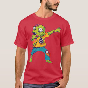 Halloween Dabbing Zombie Brain Funny For Boys Men  T-Shirt