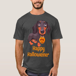 Halloween Dachshund Costume for Men Women Happy T-Shirt