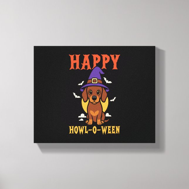 Halloween Dachshund Dog Canvas Print (Front)