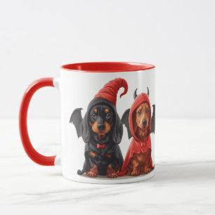 Halloween Dachshund Dogs Devil Bat Mug