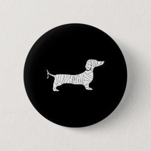 Halloween Dachshund Mummy Scary Wiener Dog 6 Cm Round Badge