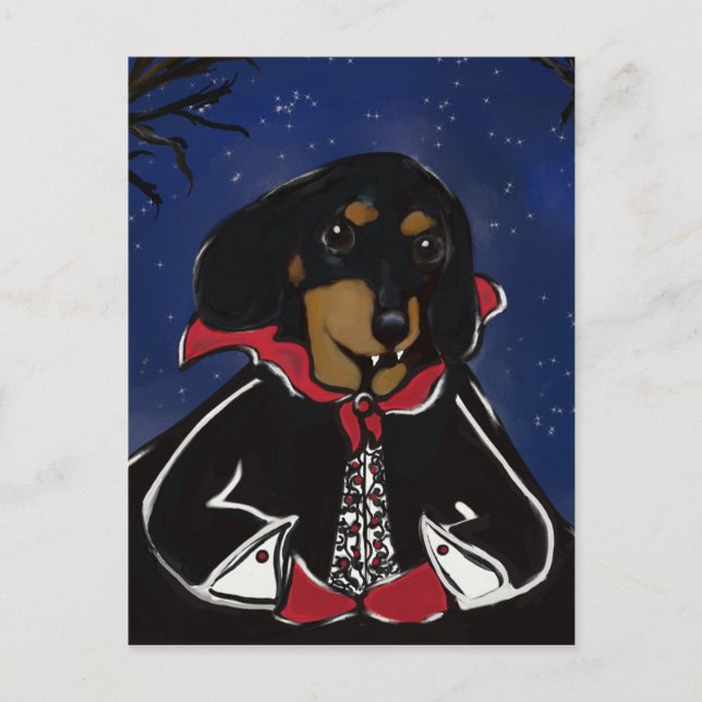 Halloween Dachshund Postcard (Front)