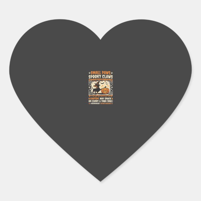 Halloween Dachshund Spooky Warning Heart Sticker (Front)