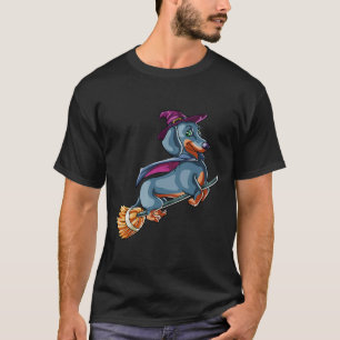Halloween Dachshund Witch Funny Costume Scary T-Shirt