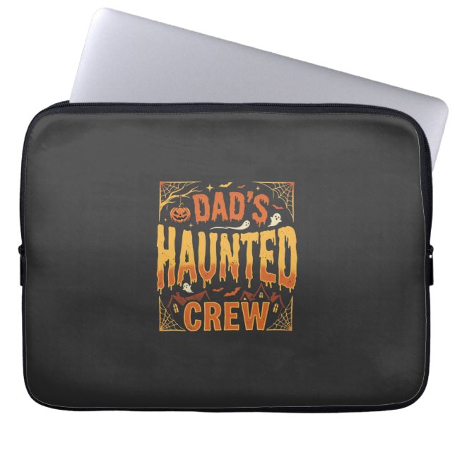 Halloween Dad Haunted Crew Laptop Sleeve (Front)