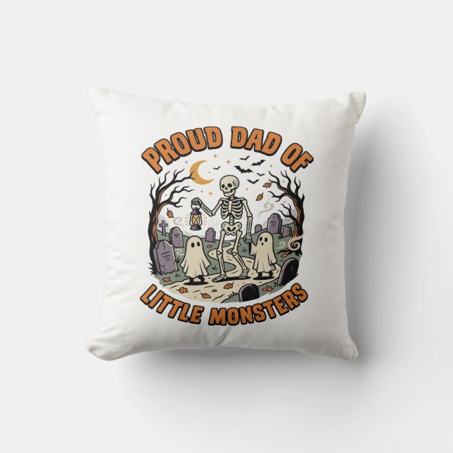 Halloween Dad Little Monsters Night Cushion (Front)