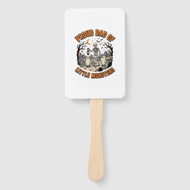 Halloween Dad Little Monsters Night Hand Fan (Front)