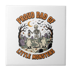 Halloween Dad Little Monsters Night Tile