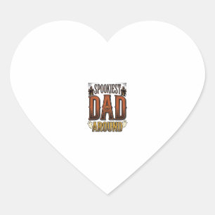 Halloween Dad Shirt Spooky Father Vintage Engravin Heart Sticker