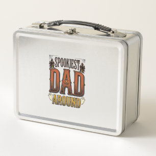Halloween Dad Shirt Spooky Father Vintage Engravin Metal Lunch Box