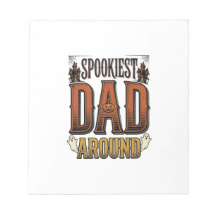 Halloween Dad Shirt Spooky Father Vintage Engravin Notepad