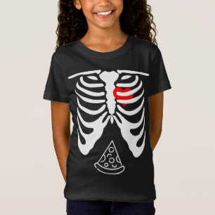 Halloween Dad Skeleton Pizza Belly Funny Pregnancy T-Shirt