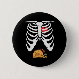 Halloween Dad Skeleton Taco Belly Fun Pregnancy Co 6 Cm Round Badge