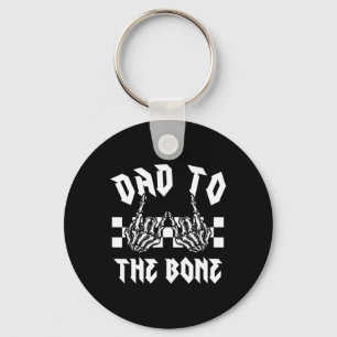Halloween Dad To The Bone Funny Skeleton Hand Mens Key Ring