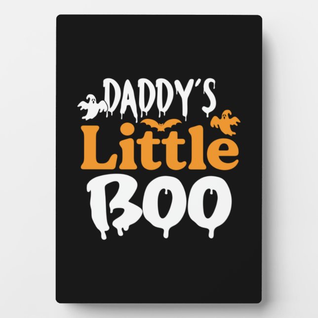Halloween Daddy Little Boo Birthday Plaque (Front)