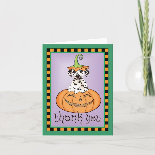 Halloween Dalmatian Thank You Card (Front)