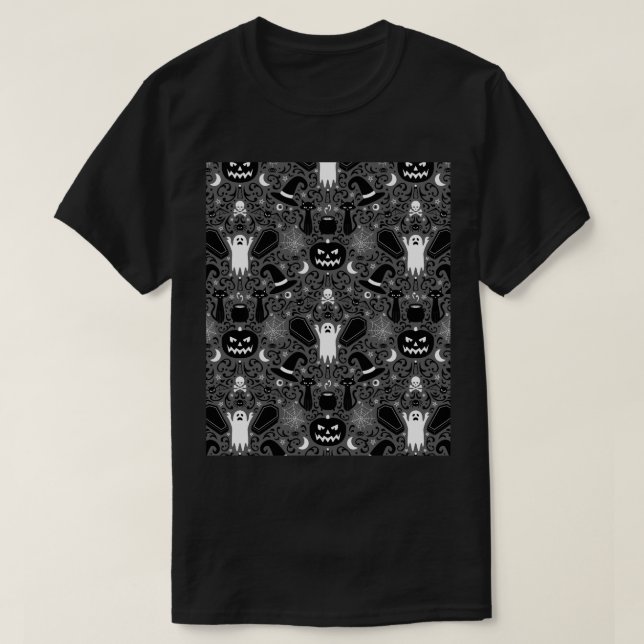 Halloween Damask Graphic  T-Shirt (Design Front)
