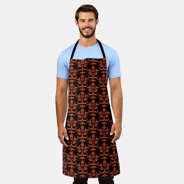 Halloween Damask No 1 Apron (Worn)