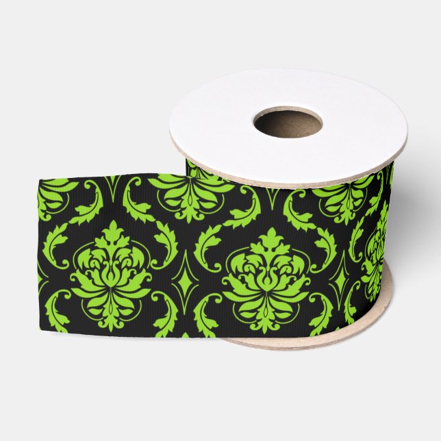 Halloween damask party grosgrain ribbon (Spool)