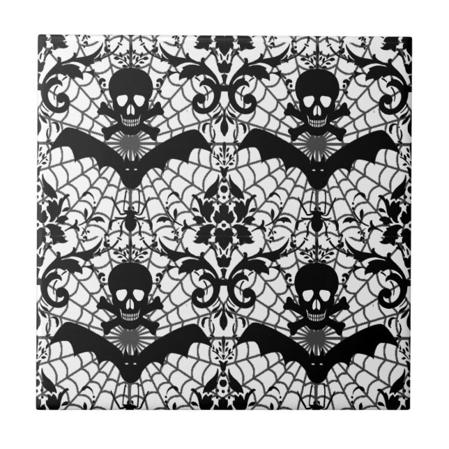 Halloween Damask Tile (Front)