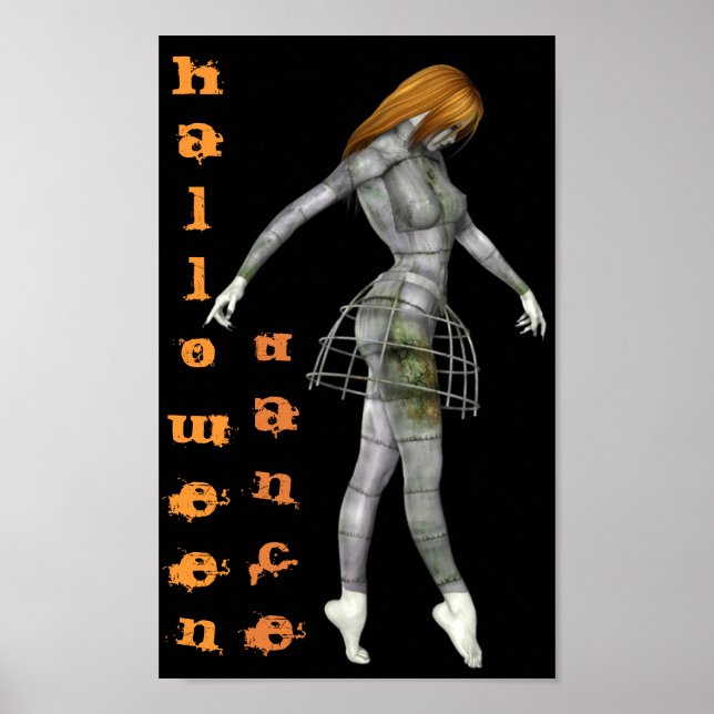 Halloween Dance Steampunk Rusty Goth Mannequin Poster (Front)