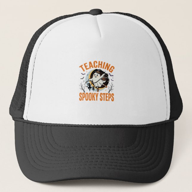 Halloween Dance Teacher Spooky Steps Trucker Hat (Front)