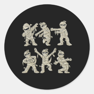 Halloween Dancing Mummy Dance Challenge Boys Girls Classic Round Sticker