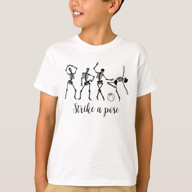 Halloween Dancing Skeleton Customise Funny Text T-Shirt (Front)